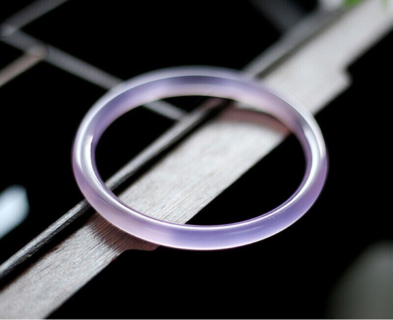 Natural 56-58mm Purple icy A Jade Jadeite Chalcedony Bangle Bracelet Jewelry