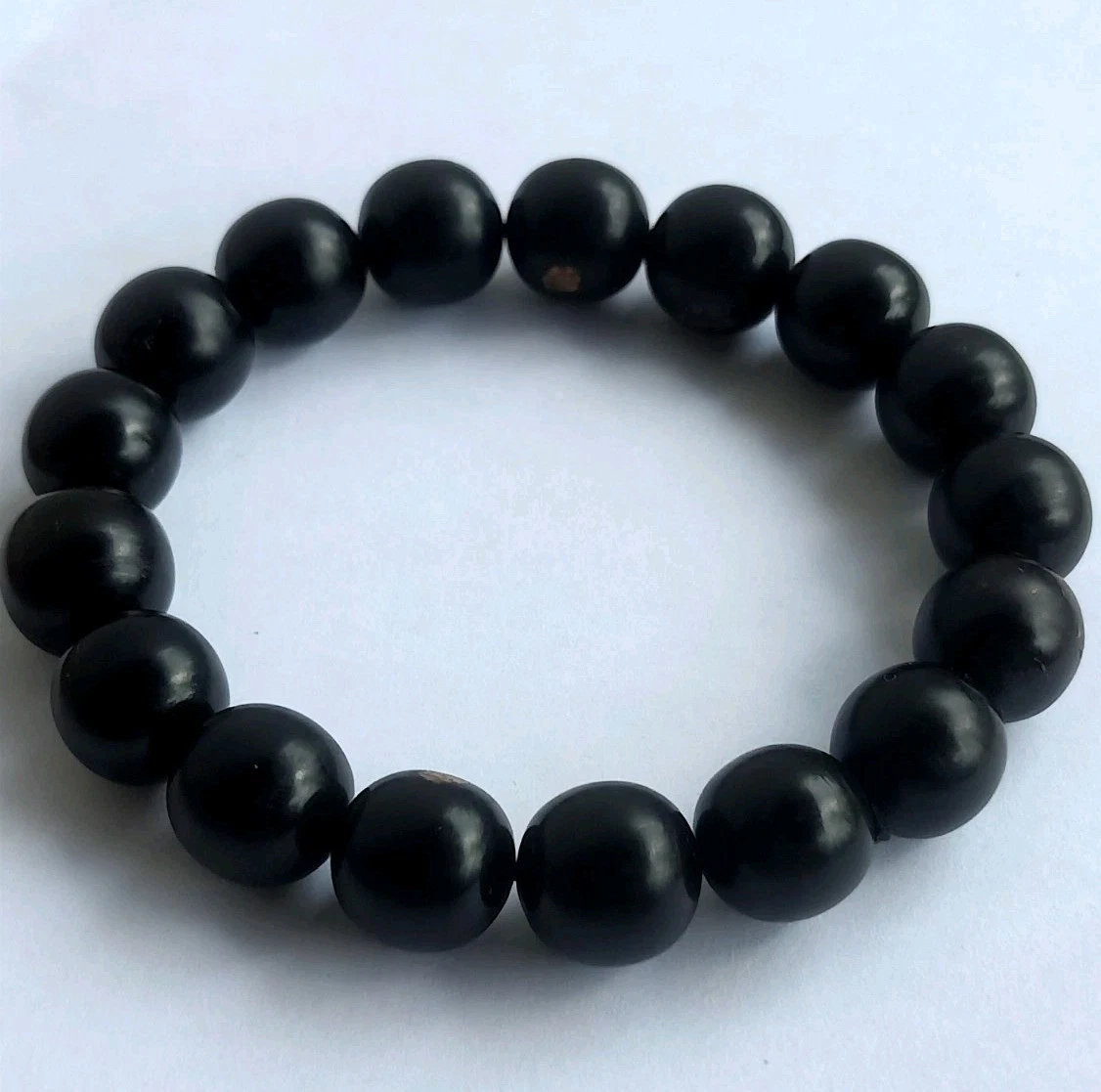 No Treatment Black Akar Bahar 12mm Natural Beads Bracelet