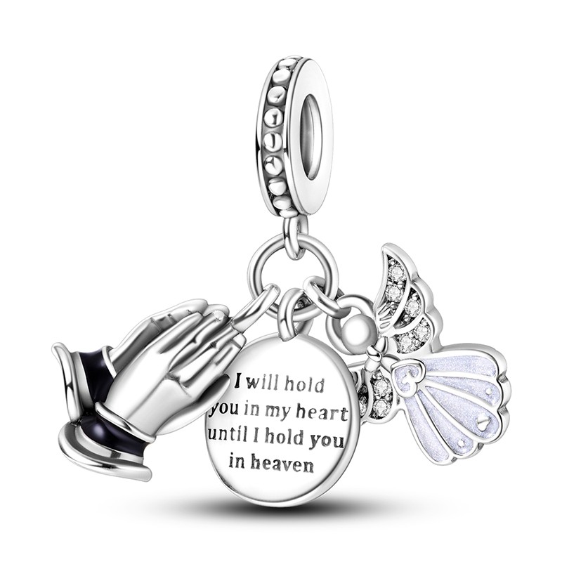 MULA European Faith Pendant DIY Charm CZ Fit Lady Bracelet 925 Sterling Silver
