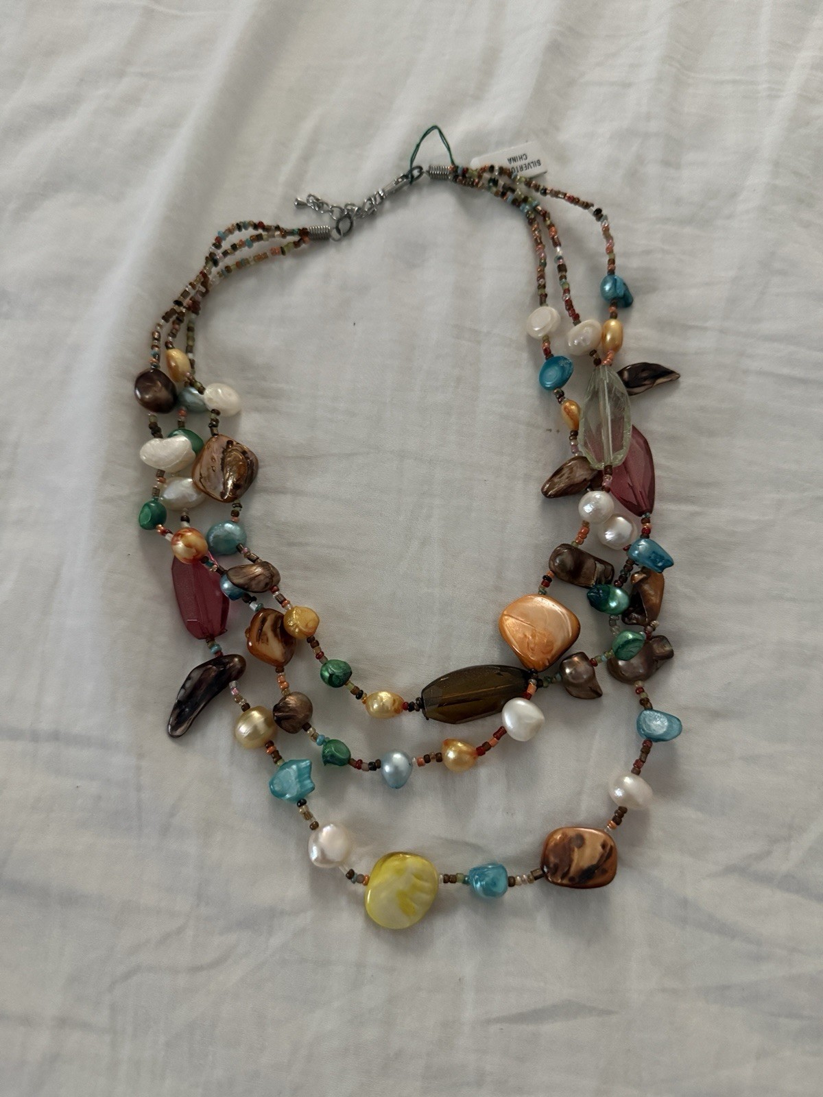 Palm Beach Jewelry Colorful Multi-strand Beaded Necklace And Earrings Set #46691