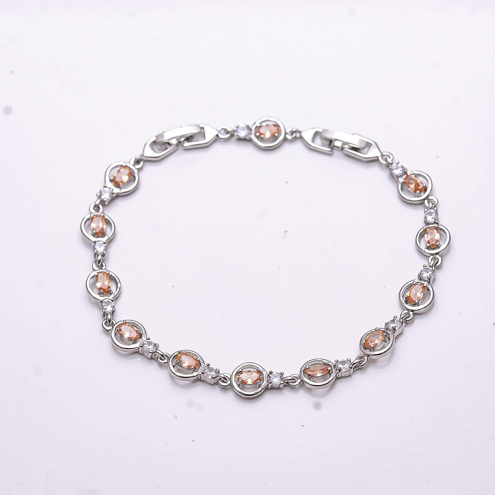 Morganite 925 Sterling Silver Tennis Bracelet 8.99″, Christmas Gift B69533