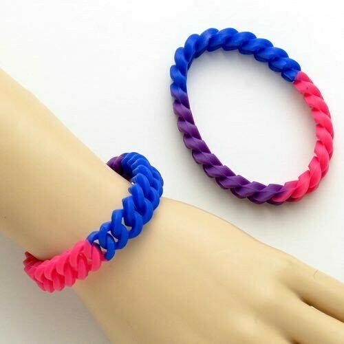 New Bisexual Bipride Pride Silicone Link Bracelet Gay LGBTQ Wristbands BI