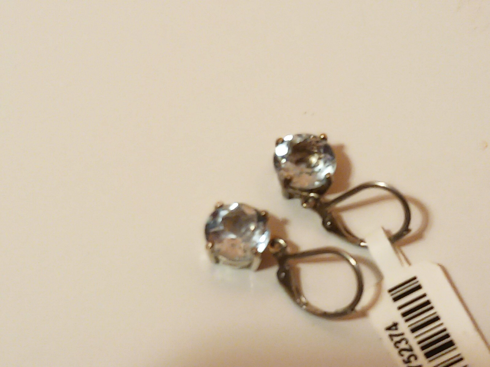 VERY COOL SKY BLUE TOPAZ STERLING SILVER LEVER BACKED EARRINGS