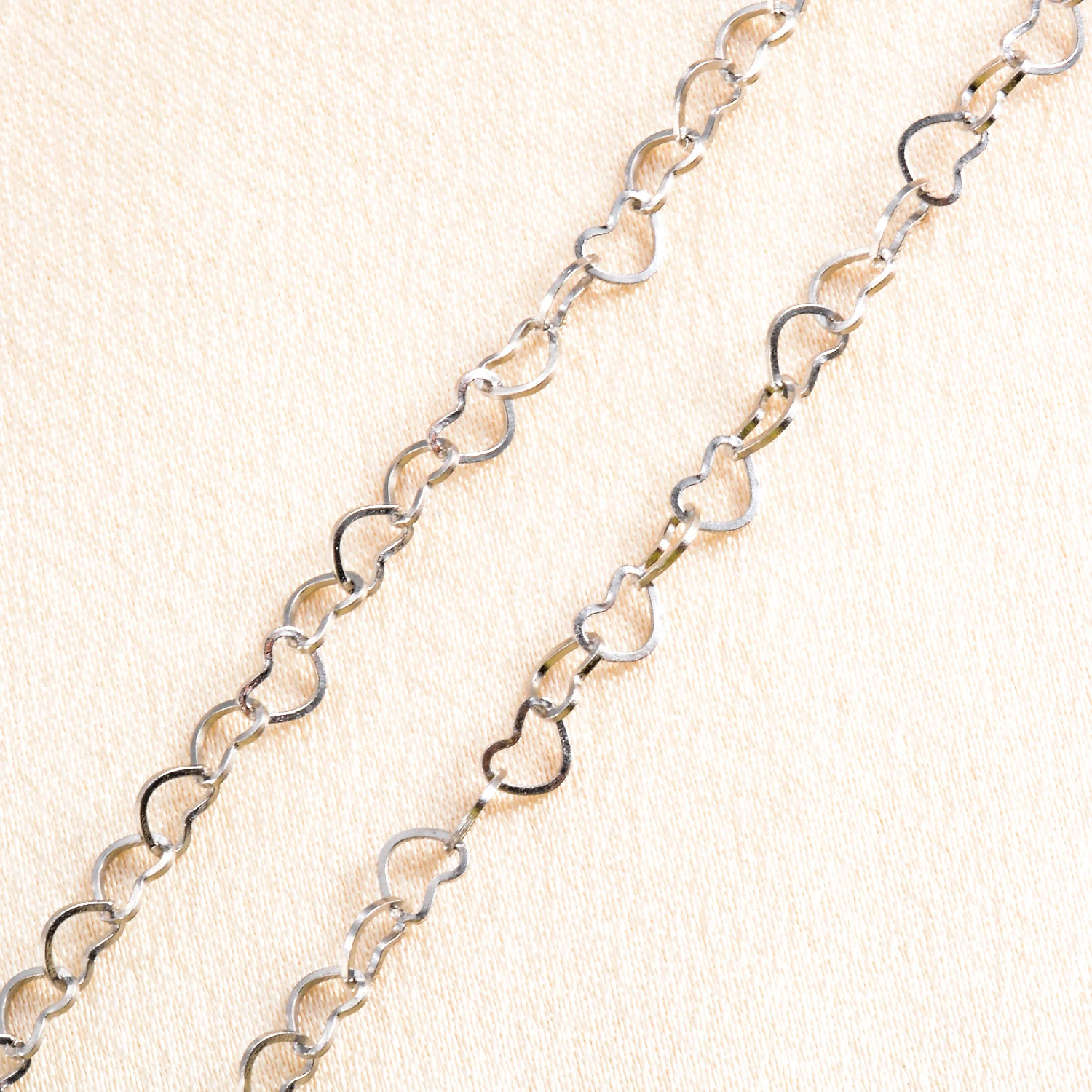 Heart Link Necklace Stainless Steel Hollow Love Statement Womens Jewelry