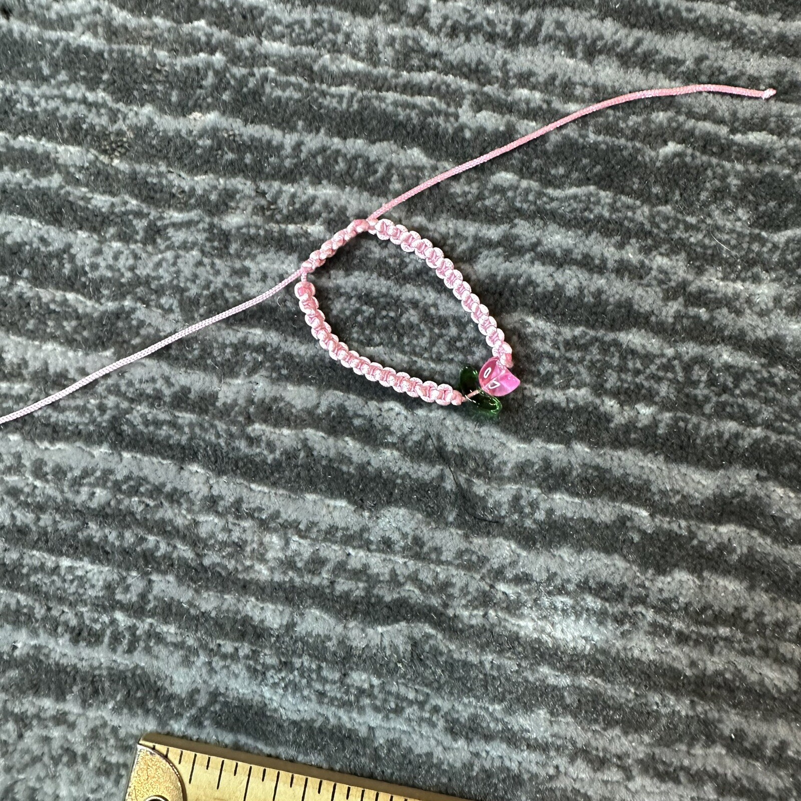 Handmade Lucky Pink Bracelet String Cord Thread Braided Knit Tulip Flower Rope