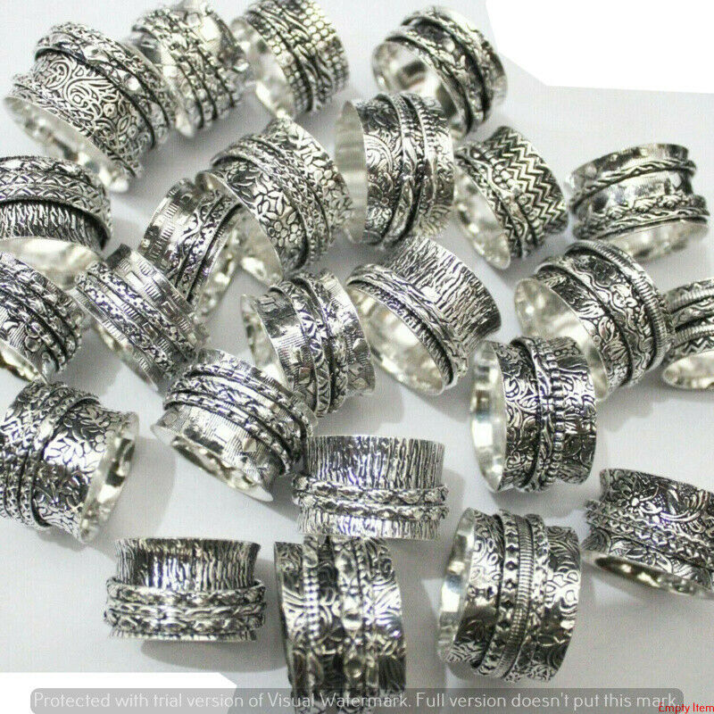 Spinners Meditation Ring Wholesale Lot 925 Sterling Silver Plated Ethnic Jewelry