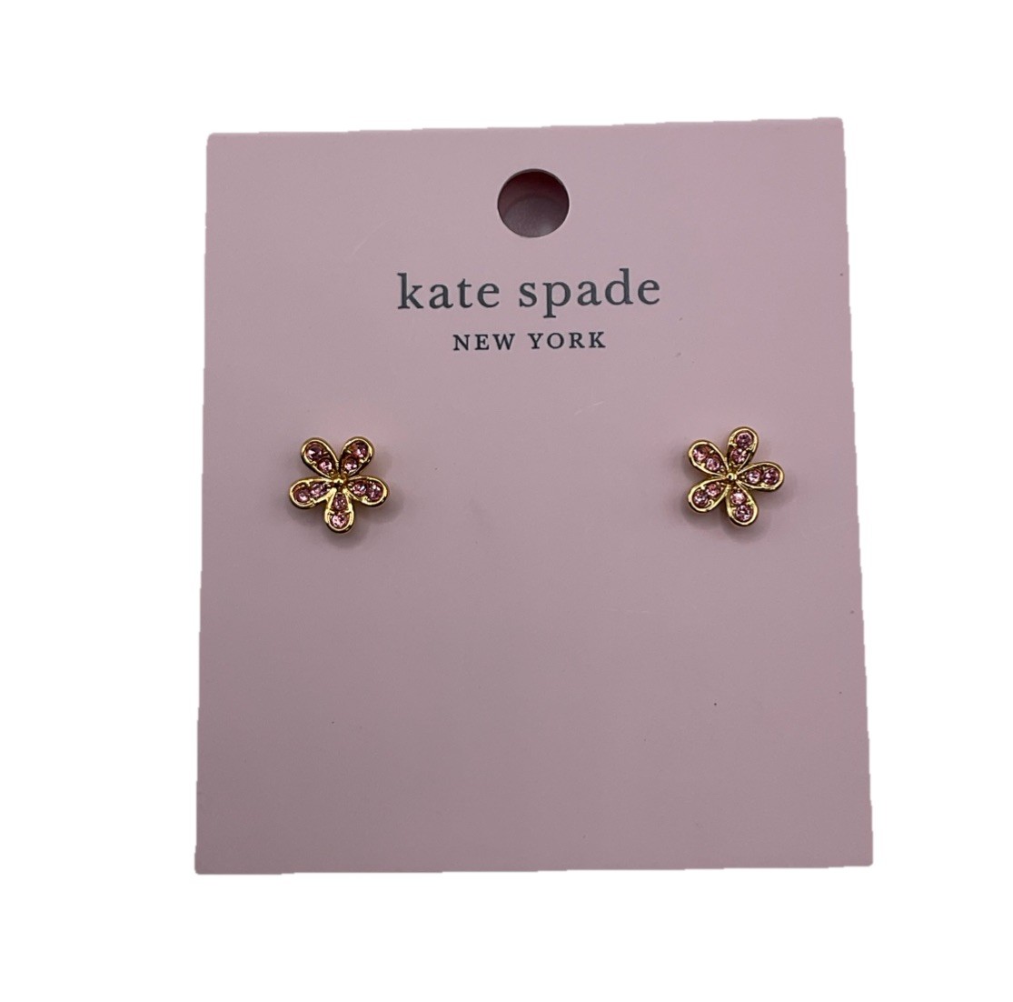 Kate Spade Gleaming Gardenia Delicate Flower Stud Earrings Light Peach NEW Studs