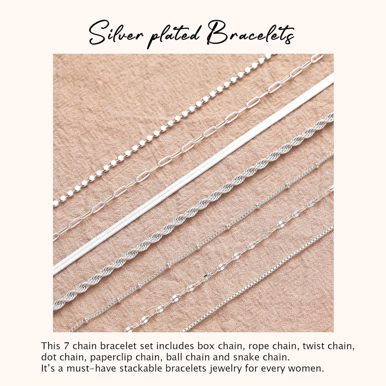6/7Pcs 16K Gold Plated Bracelets for Women Trendy, S925 Silver Plated Bracelet S