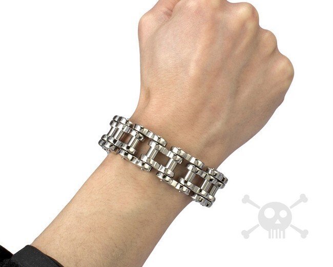 9 in X 18mm Stainless Steel Motorcycle Bike Chain Link Bracelet Gifts US Seller