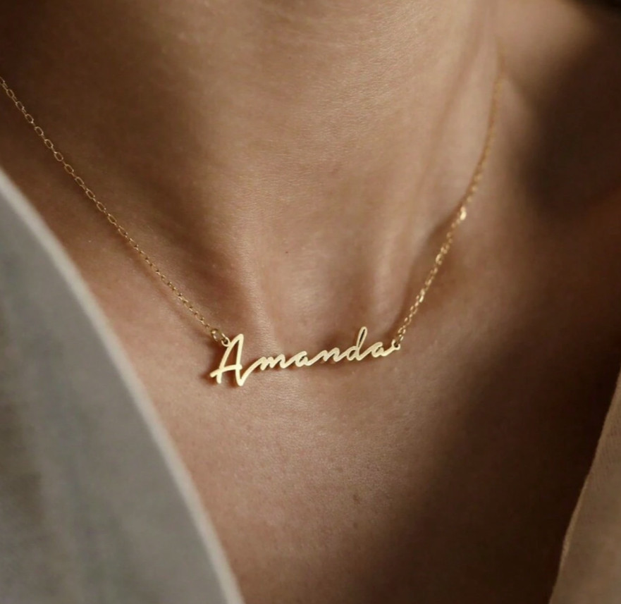 Personalized Custom Name Necklace Stainless Steel Nameplate Gift for Women