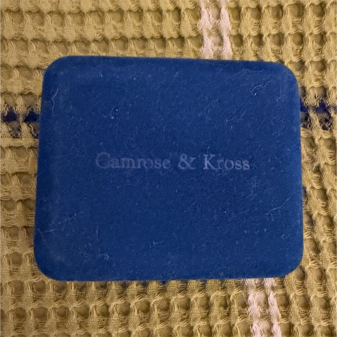 Jackie Kennedy Gold Tone Oval Ivory Earrings Blue Crystals Camrose & Kross