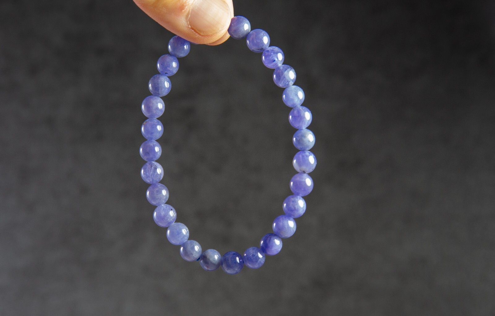 6.8mm Natural Blue Purple Tanzanite Beaded Bracelet | 坦桑石手串