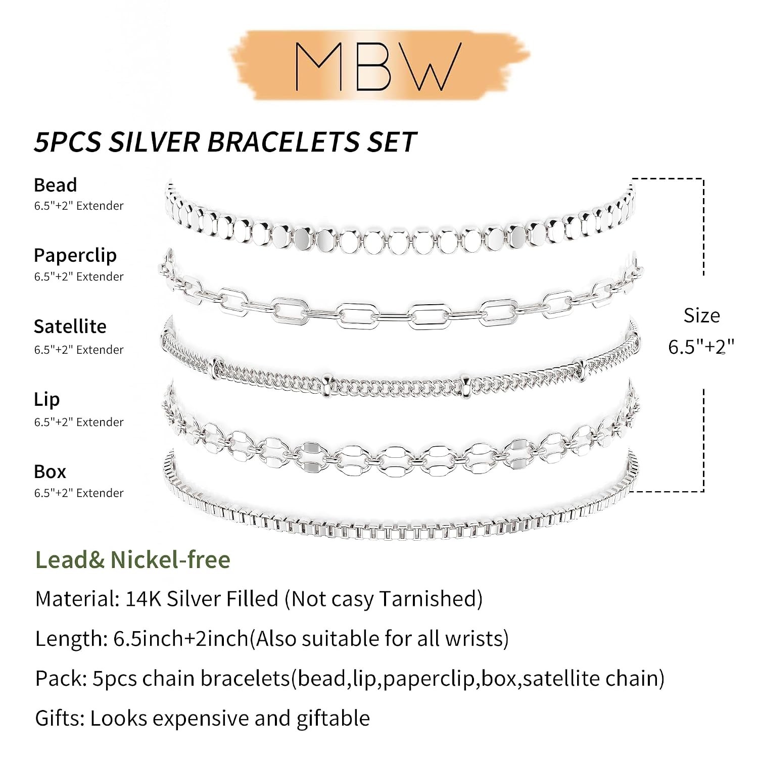 Sterling Silver Dainty Bracelets for Women S925 Minimalist Simple Silver Jewelry