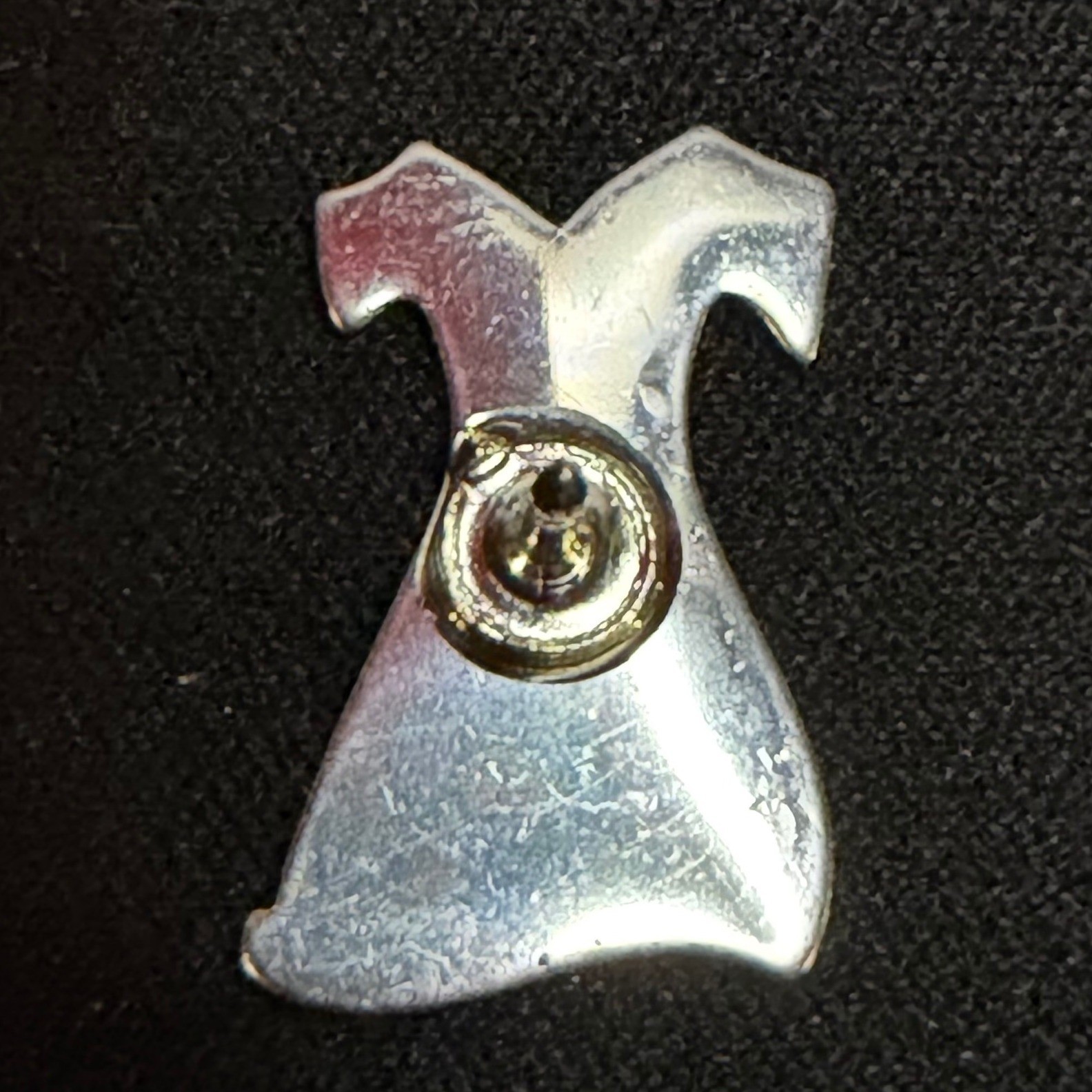 Enamel Pin Women OS Red Dress Heart Lapel Pin Silver Tone Accessory