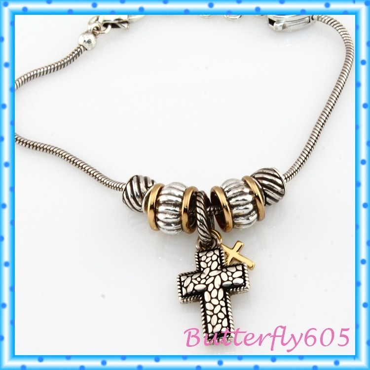 Brighton Heart Add Charms/Beads Faith Cross Mara Beads Mini Stoppers Bracelet