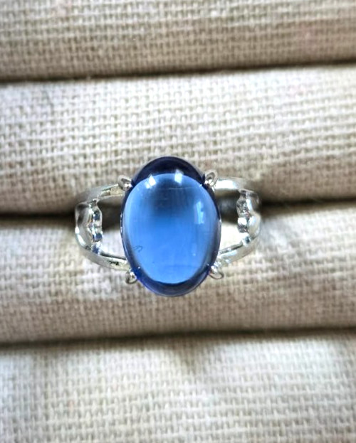 Sapphire Acrylic Ring Simulated Size 8 Next Day Shipping