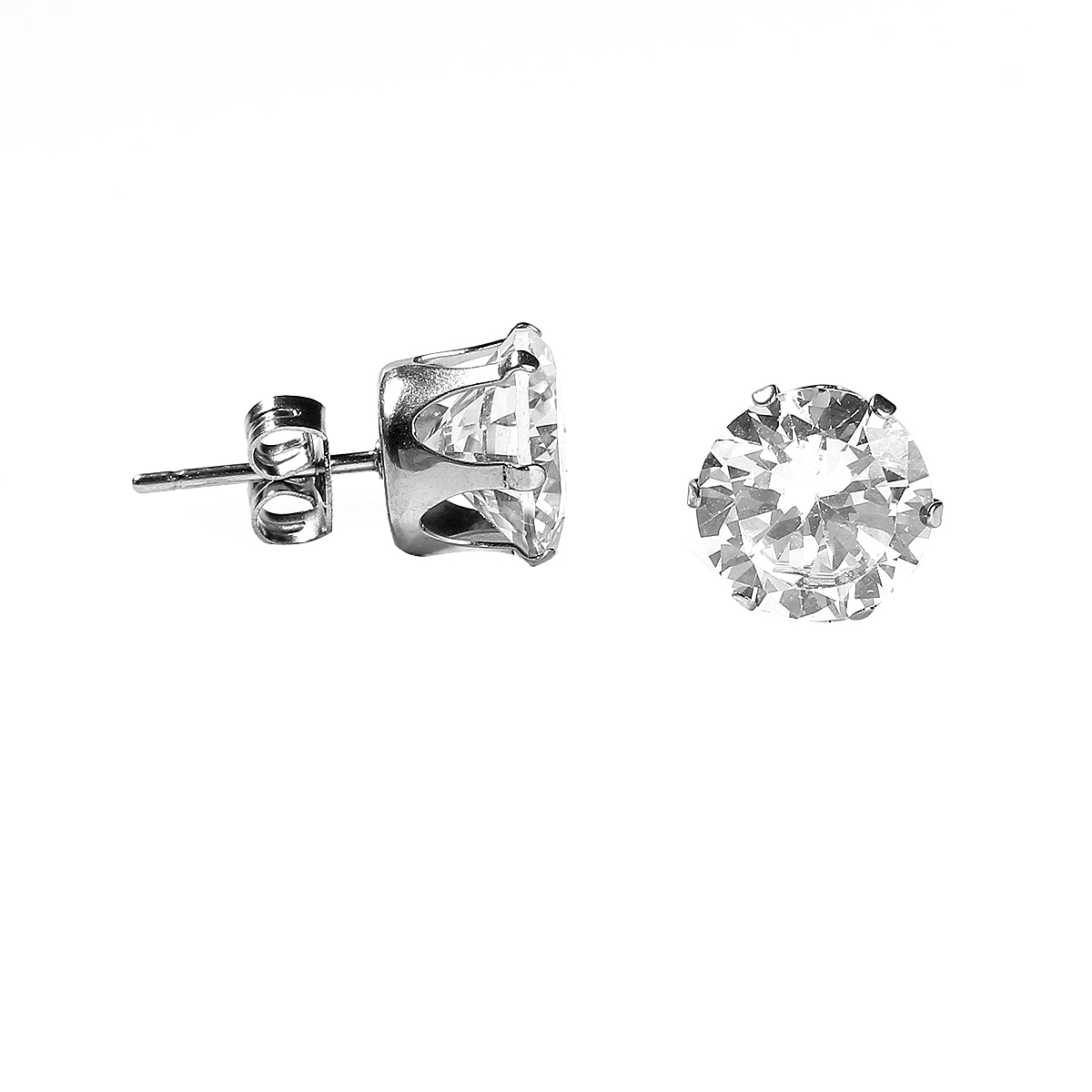 1 pair Stainless Steel Stud Earrings – 4mm, 6mm, 9mm – Hypoallergenic! Fast Ship