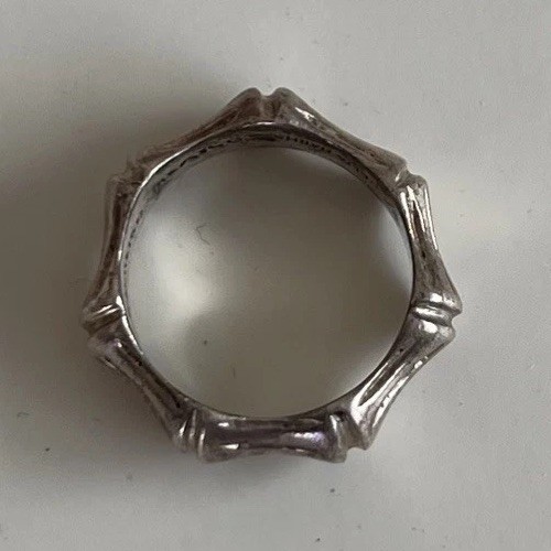 Vintage Celia Harms Sterling Silver Bamboo Ring Mexico Signed Size 4.25