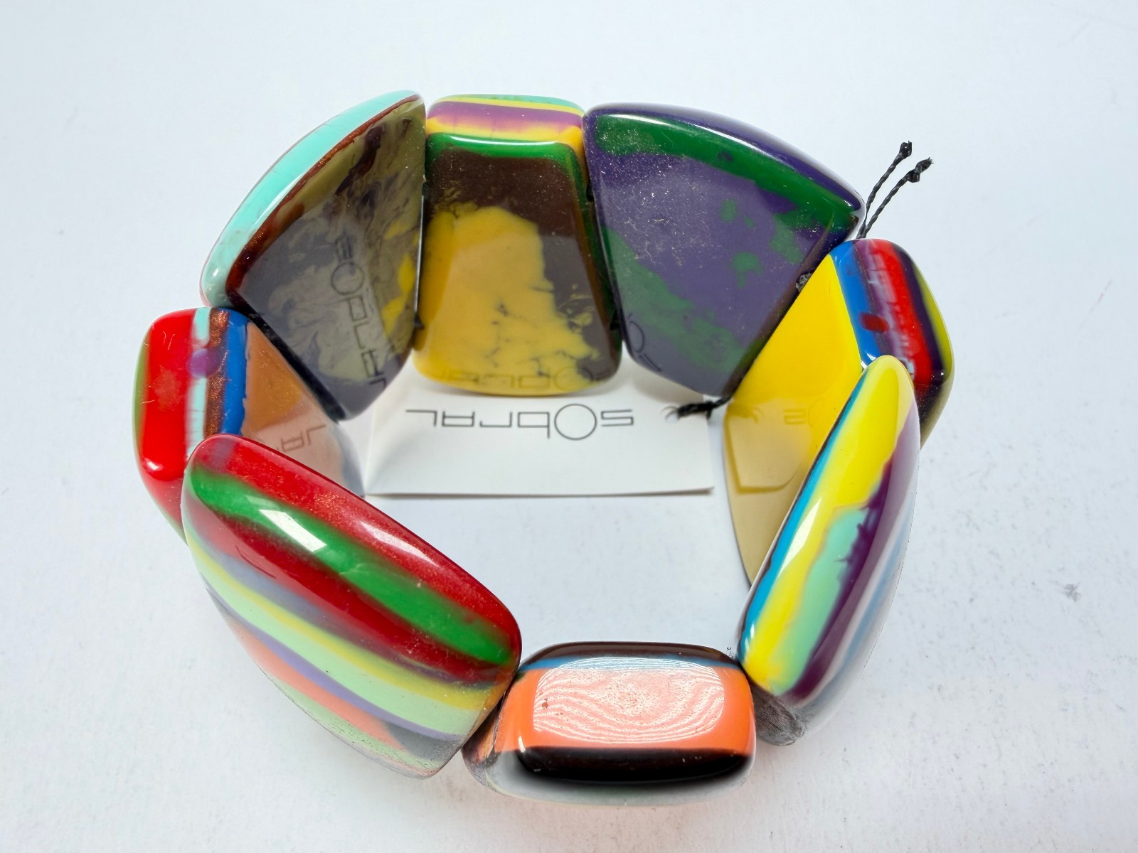 Sobral – Multi-Colour “Rimla” K Elasticated Resin Bracelet ( 004498 )