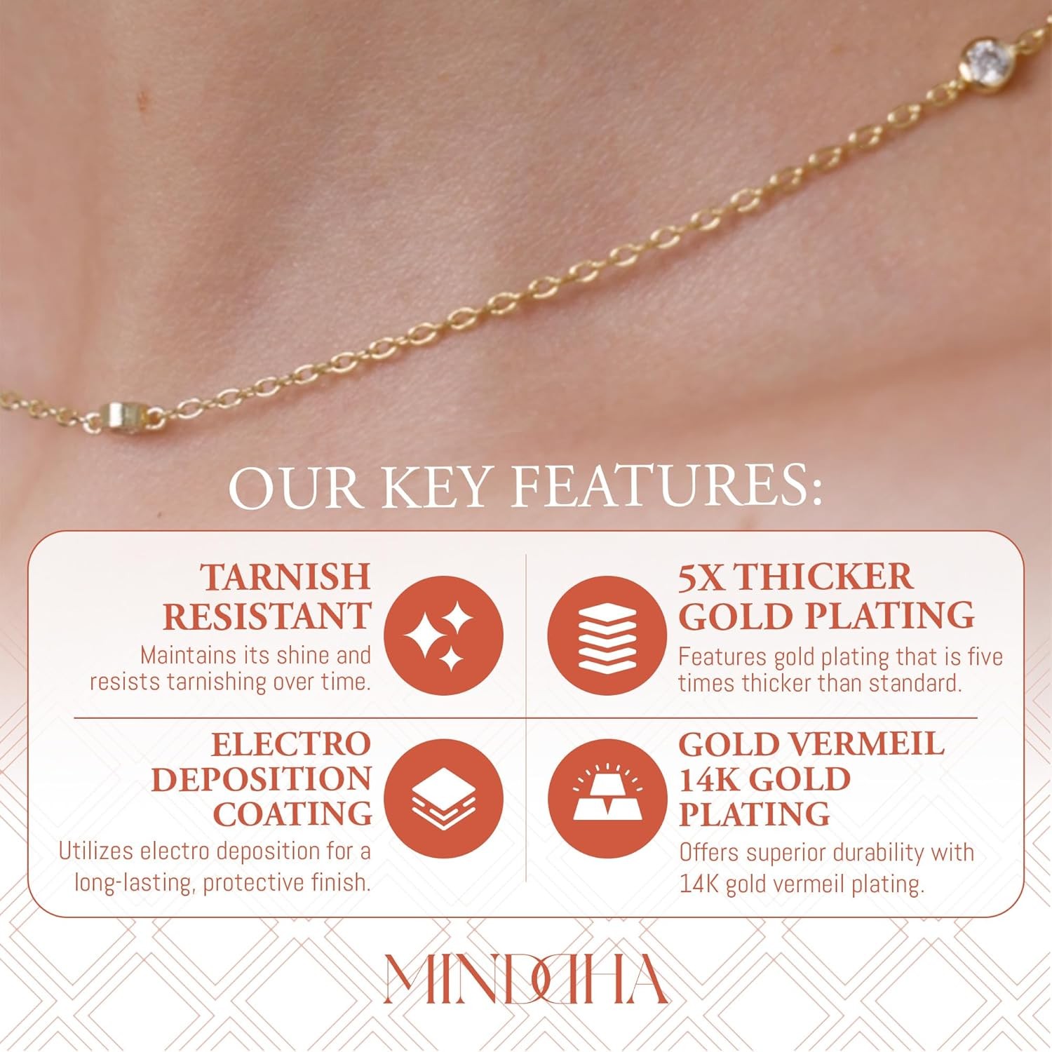 14K White/Yellow Gold Plated Station Necklace | Simulated Diamond BTY Da