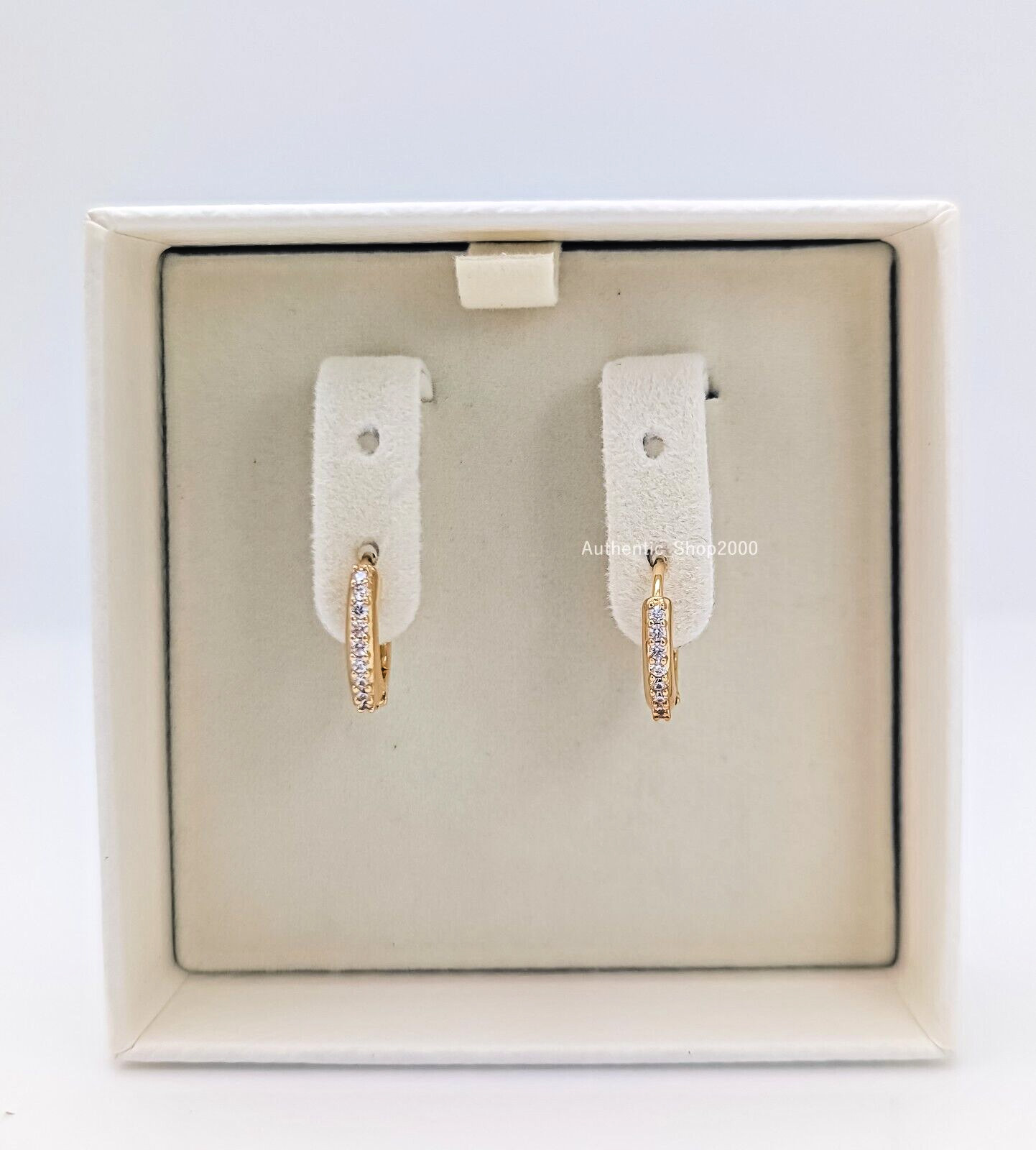 NEW 100% SWAROVSKI Brand Gold Pave Crystals Huggie Matrix Hoop Earrings 5697228