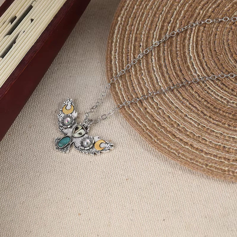 Vintage Owl Pendant Necklace Cute Animal Boho Jewelry Women Party Vacation Gift