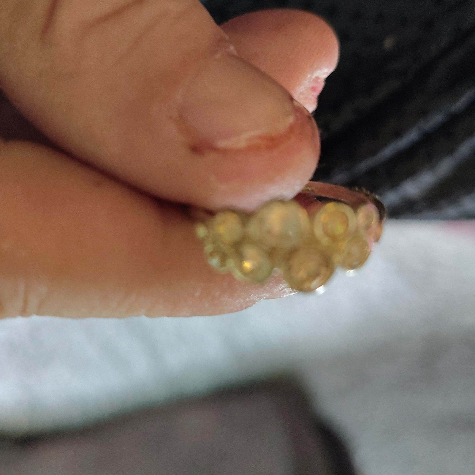 Gold-Tone Cluster Band Fashion Ring, Size 7, Pre-Owned Gold Color