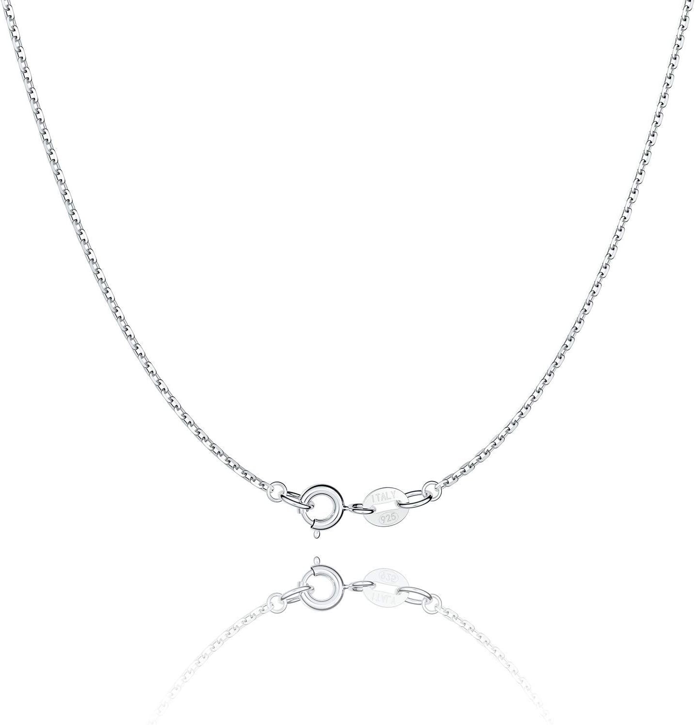 Fashionable 925 Silver Chain Necklace, 1.1mm Lightweight & Durable, 14-24 Inch