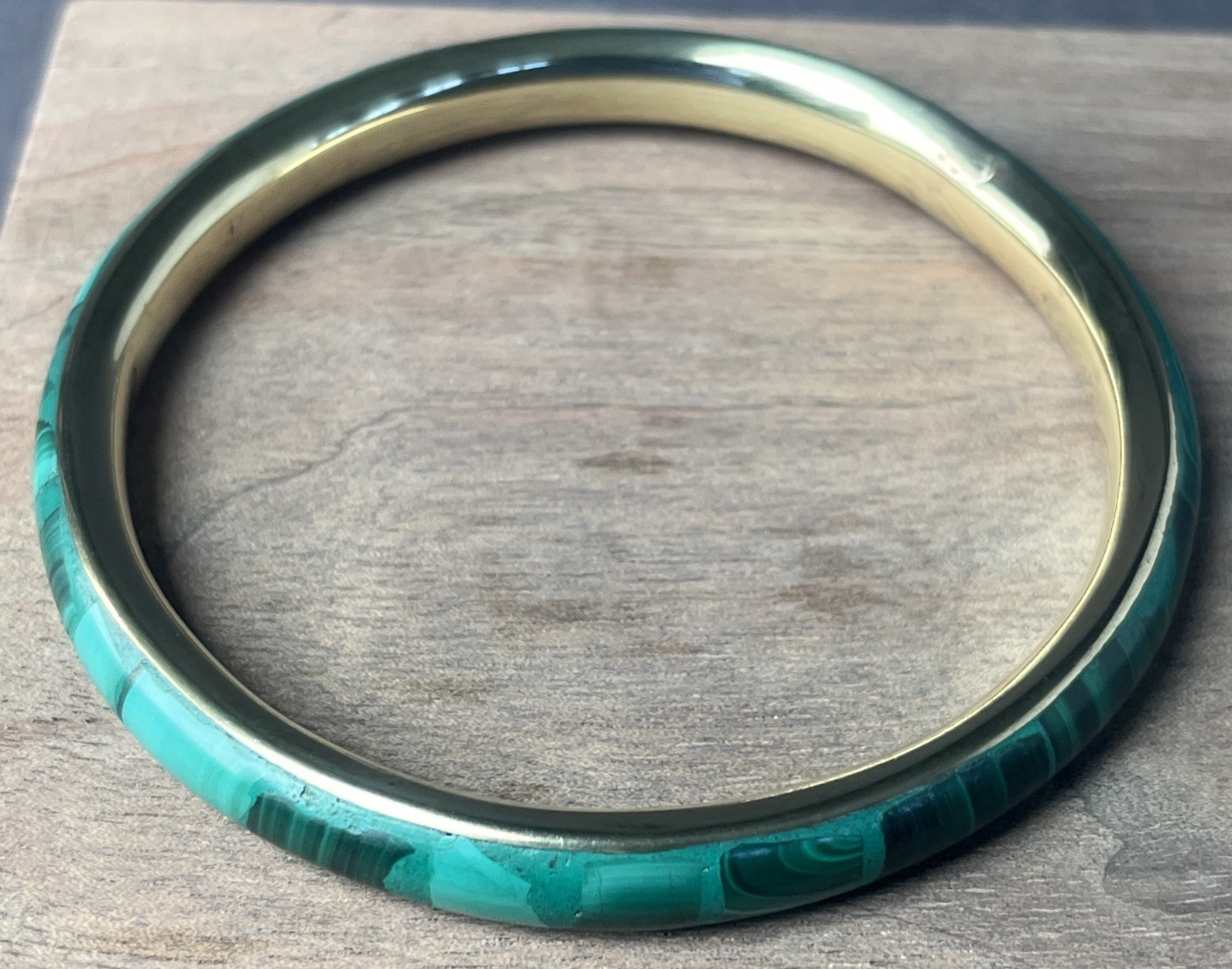 VGT Large Malachite Bangle Bracelet Malachite Bracelet Size Sm-Medium 6.0”-6.5”