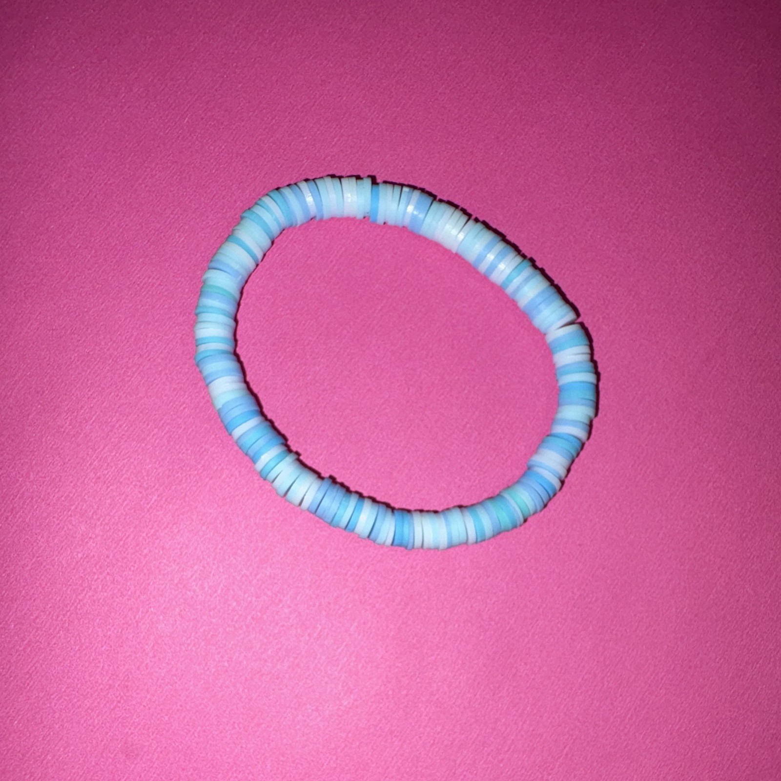 Set of 3 Multicolor Plastic Round Beaded Stretch Stackable Bracelets