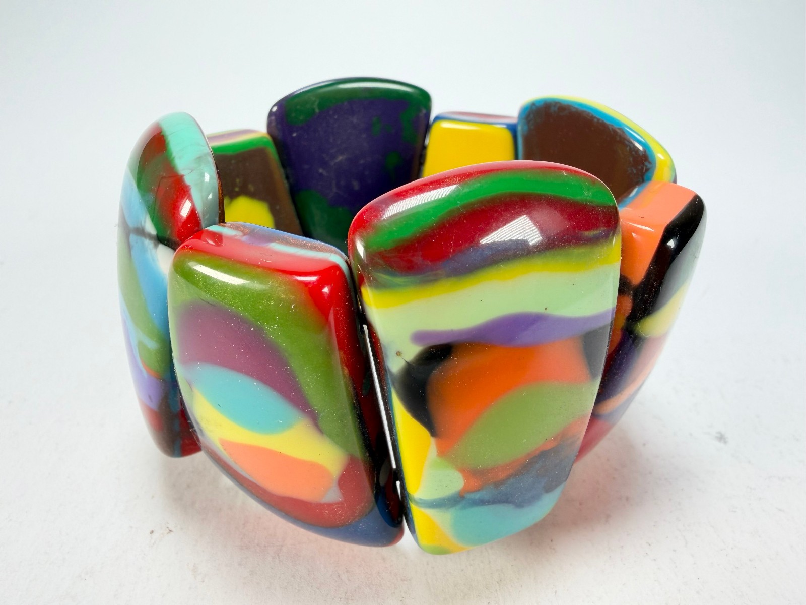 Sobral – Multi-Colour “Rimla” K Elasticated Resin Bracelet ( 004498 )