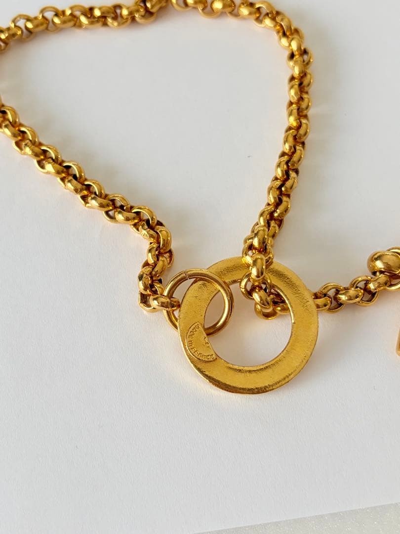 CELINE Toggle Necklace Star Crescent Moon Polished Gold-tone Vintage