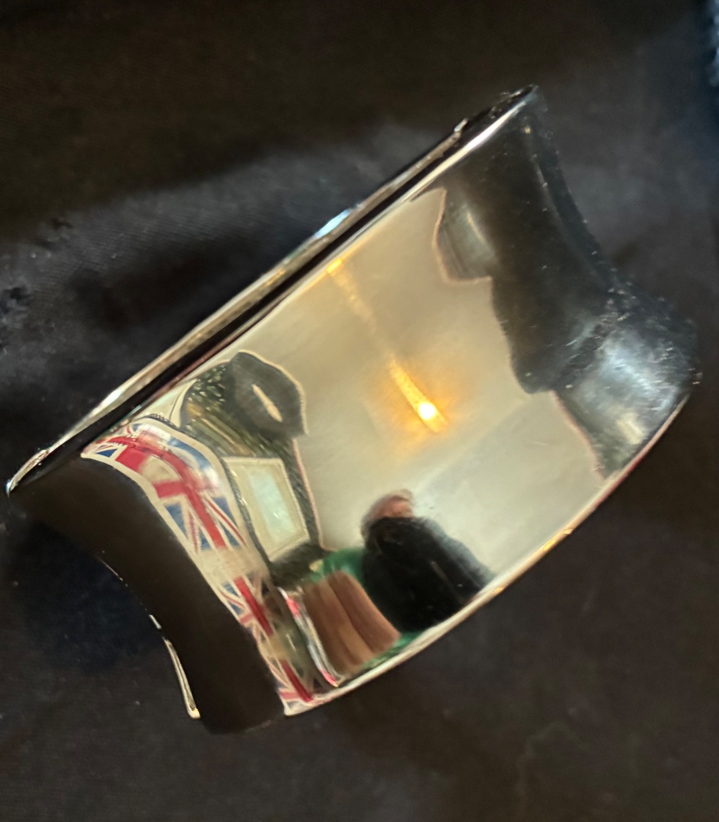SteamPunk/ Modernist Chrome-Plated Steel Hinged Cuff Bracelet