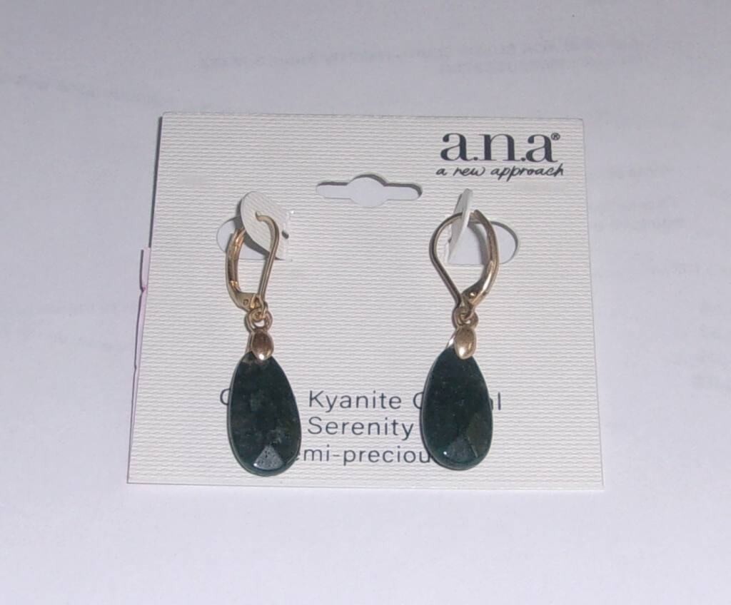 a.n.a Reconstituted Green Kyanite Crystal Drop Earrings