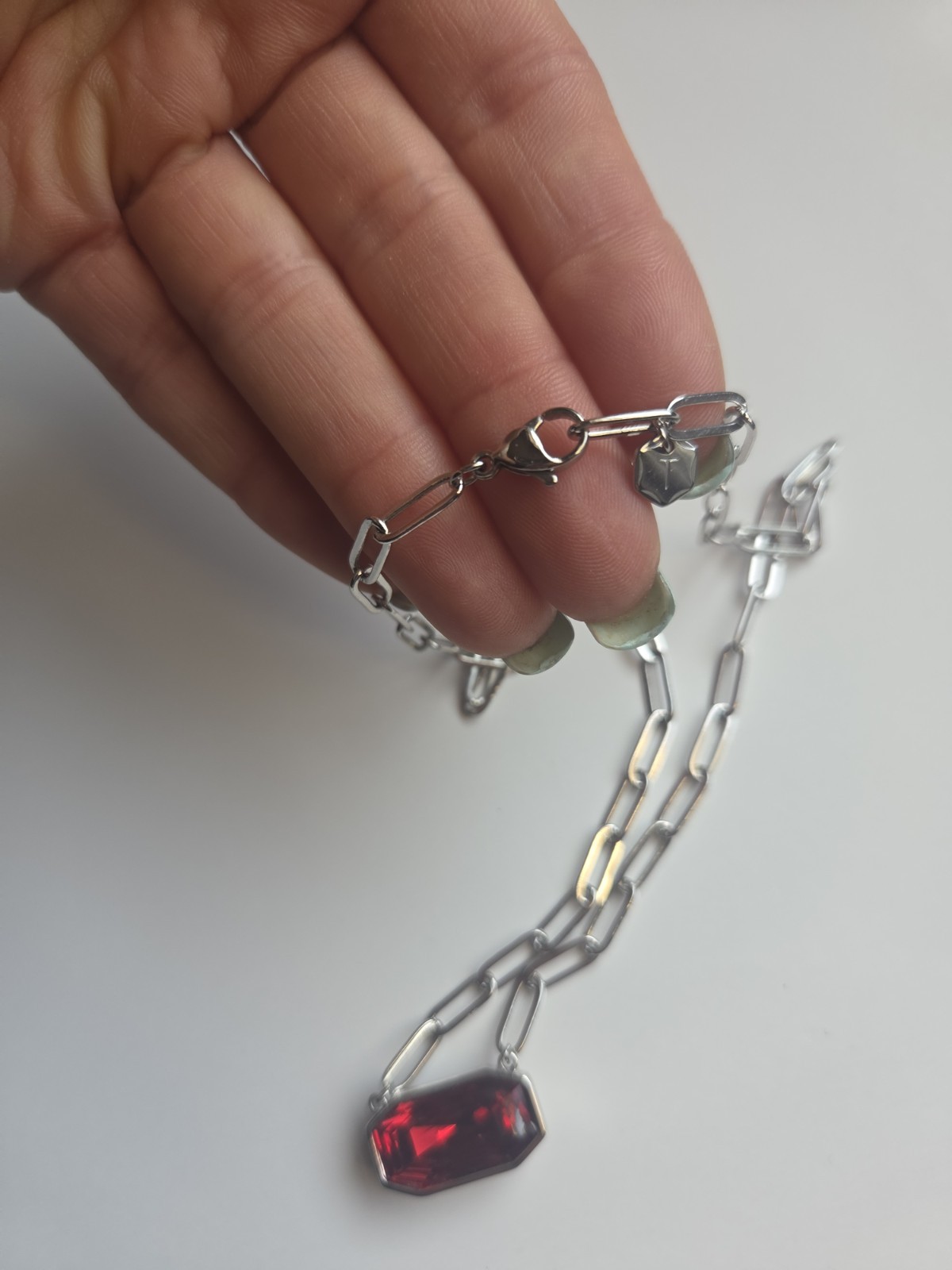 Touchstone Crystal by Swarovski necklace Red Light Pendant