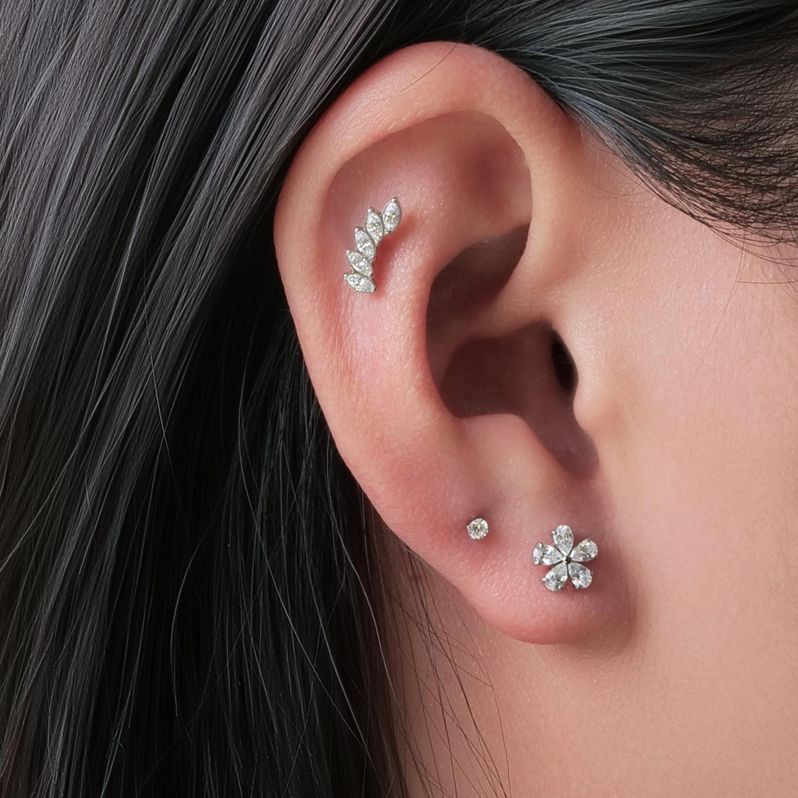 F136 Pure Titanium Hypoallergenic Implant Grade Studs, G23 Small Dainty Cubic…