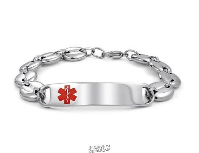 7″ Blank Engravable Stainless Steal Mariner Link Chain Medical ID Alert Bracelet