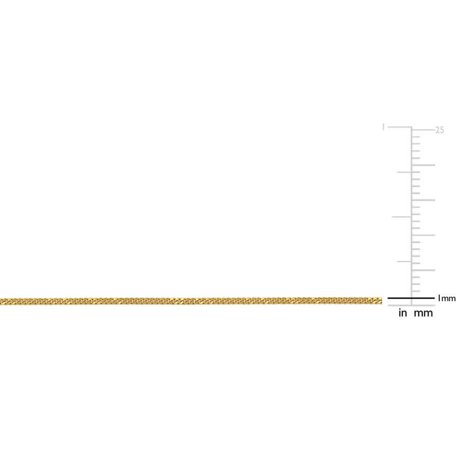 Amour 1mm Diamond Cut Flat Curb Link Chain Necklace in 14k Yellow Gold- 16 in