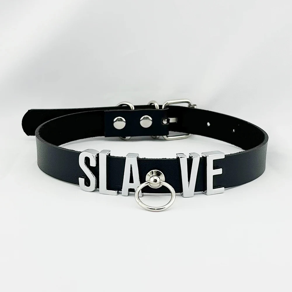 Collar BDSM Gift Pu Leather Custom Choker Necklace Punk DIY Chocker Party Y7