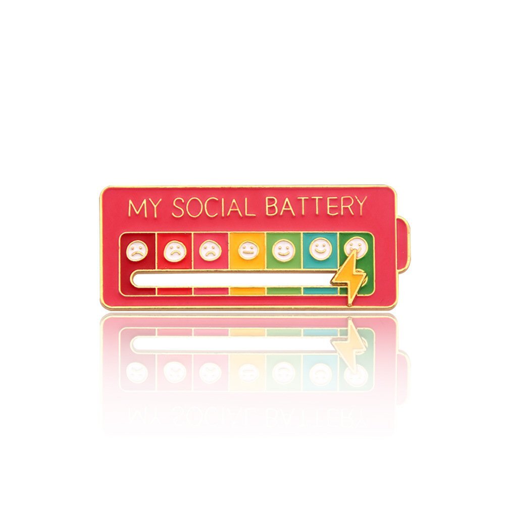 My Social Battery by Emojis Enamel Pin
