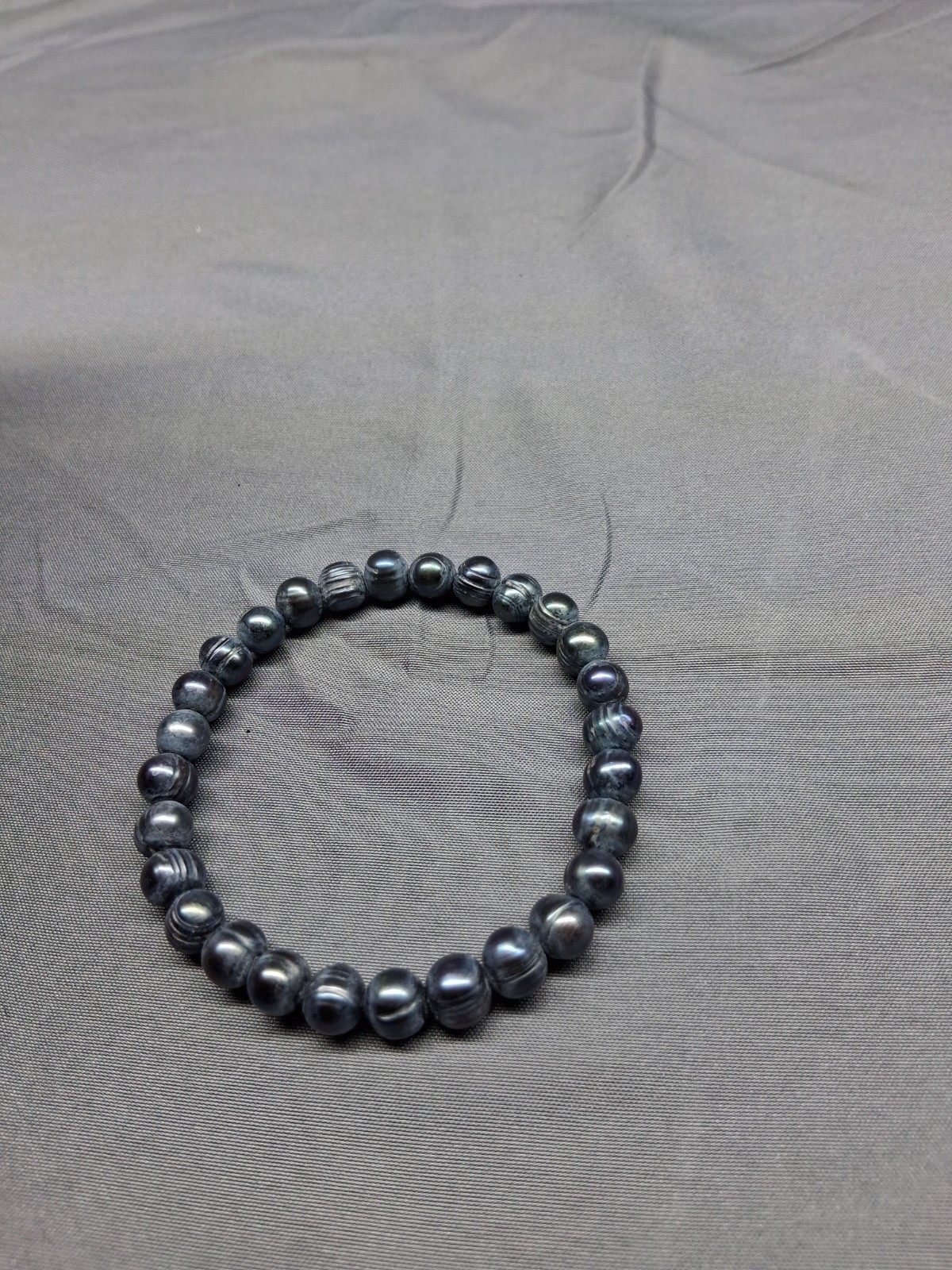 Baroque Pearl Bracelet Jewelry Dark Gray Stretch