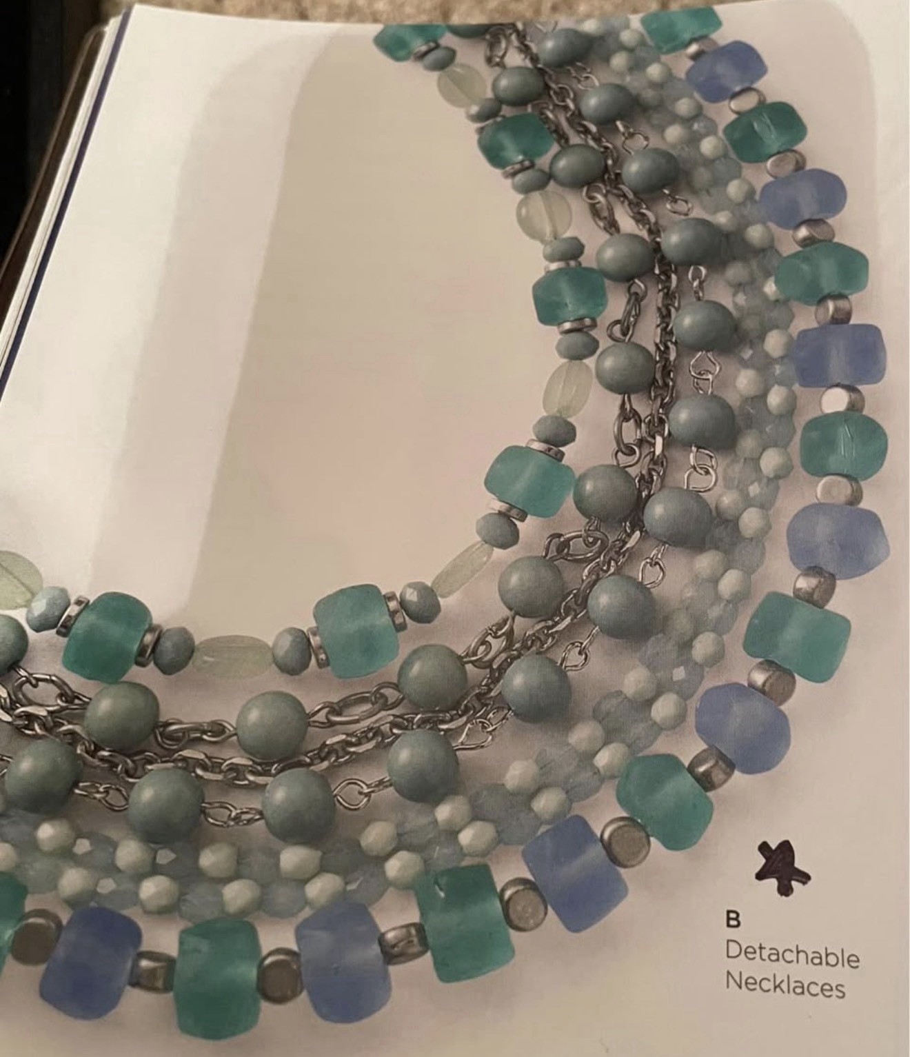 Lia Sophia PARADISE Beaded Detachable Strands Glass Necklace
