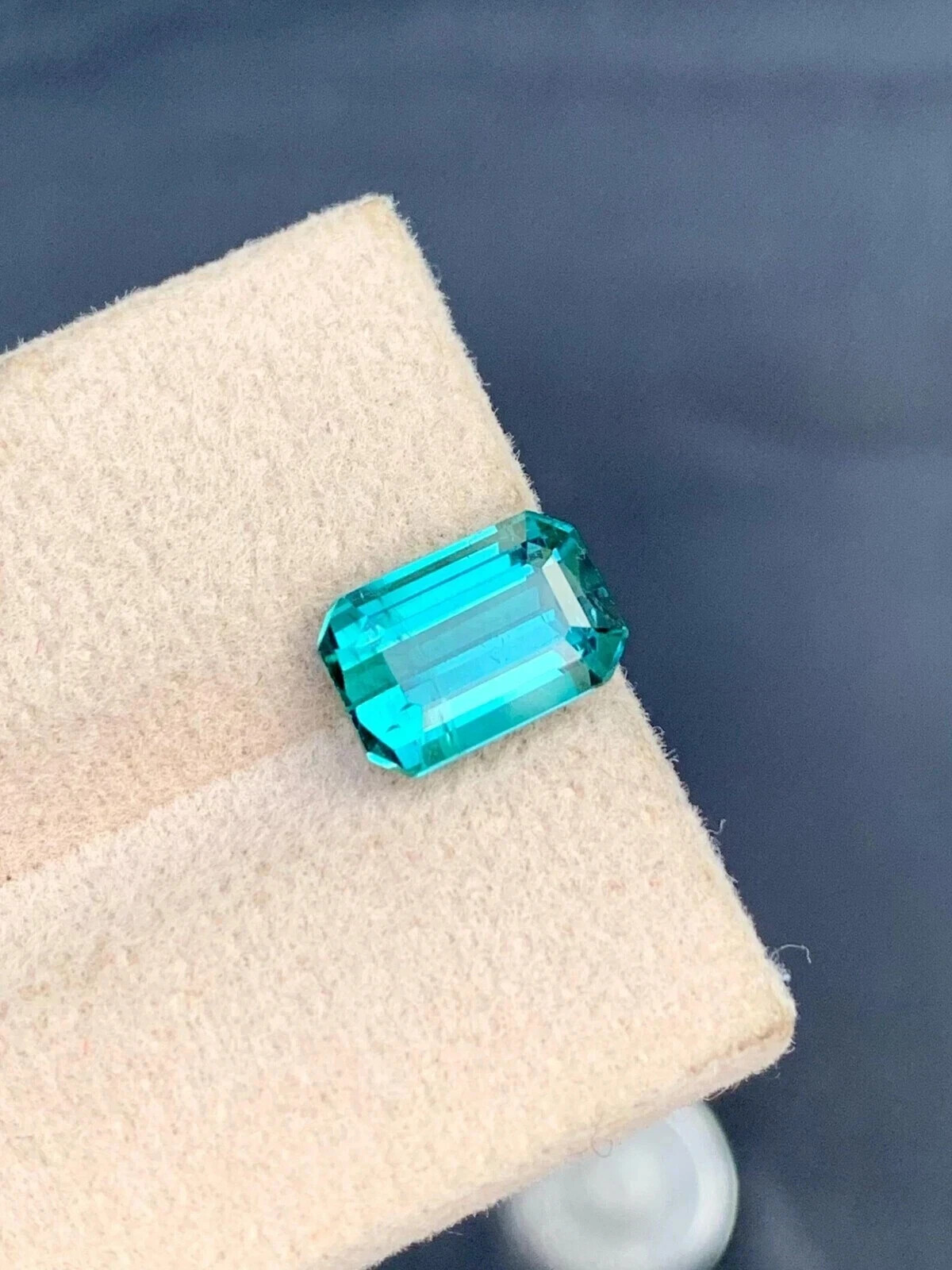 2.6 Ct Certified Natural Paraiba Tourmaline Neon Blue Emerald Cut Loose Gemstone