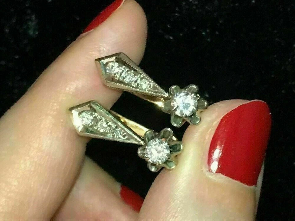 1.50 Ct Simulated Diamond Russian Hoop Earrings 14k Rose Gold Plated Silver