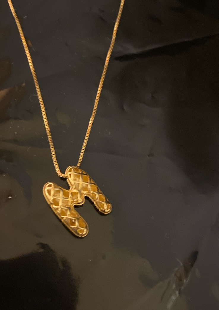 Mia Fiore Initial M 18 kt. Gold Plated Sterling Silver 925 Made IN ITALY 16”+2