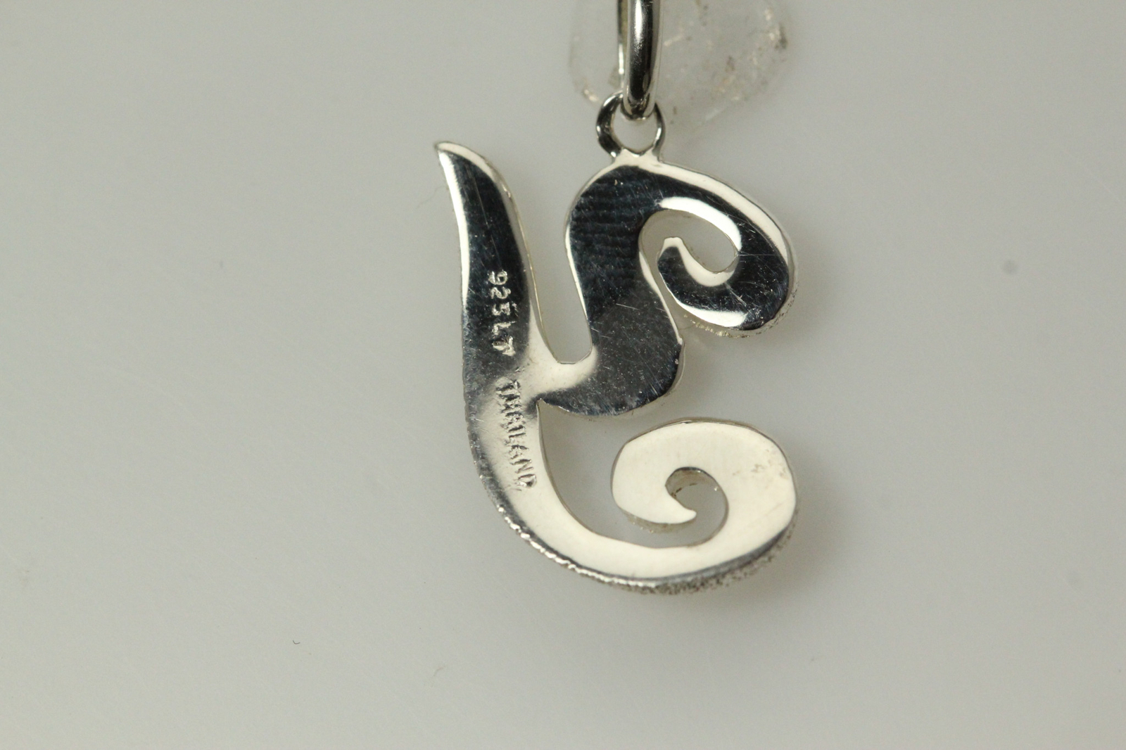 925 Sterling Silver Sparkle Script “Y” Pendant 2.4 Grams (PEN7340)