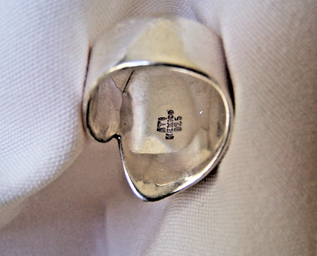 Onyx Taxco Estate Ring Sterling Silver 925 ATI!! Size 6 Excellent!