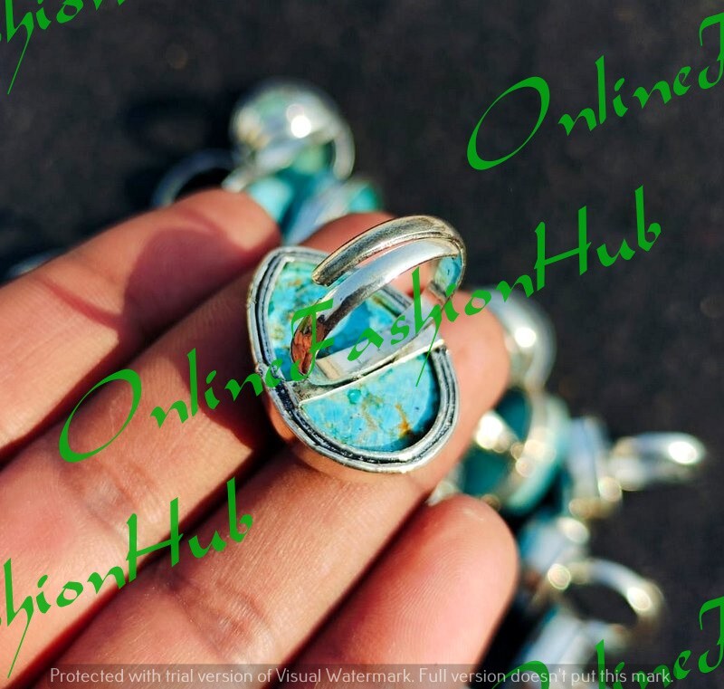 “Wholesale Lot of Turquoise Gemstone Rings – 925 Sterling Silver Plated Jewelry”