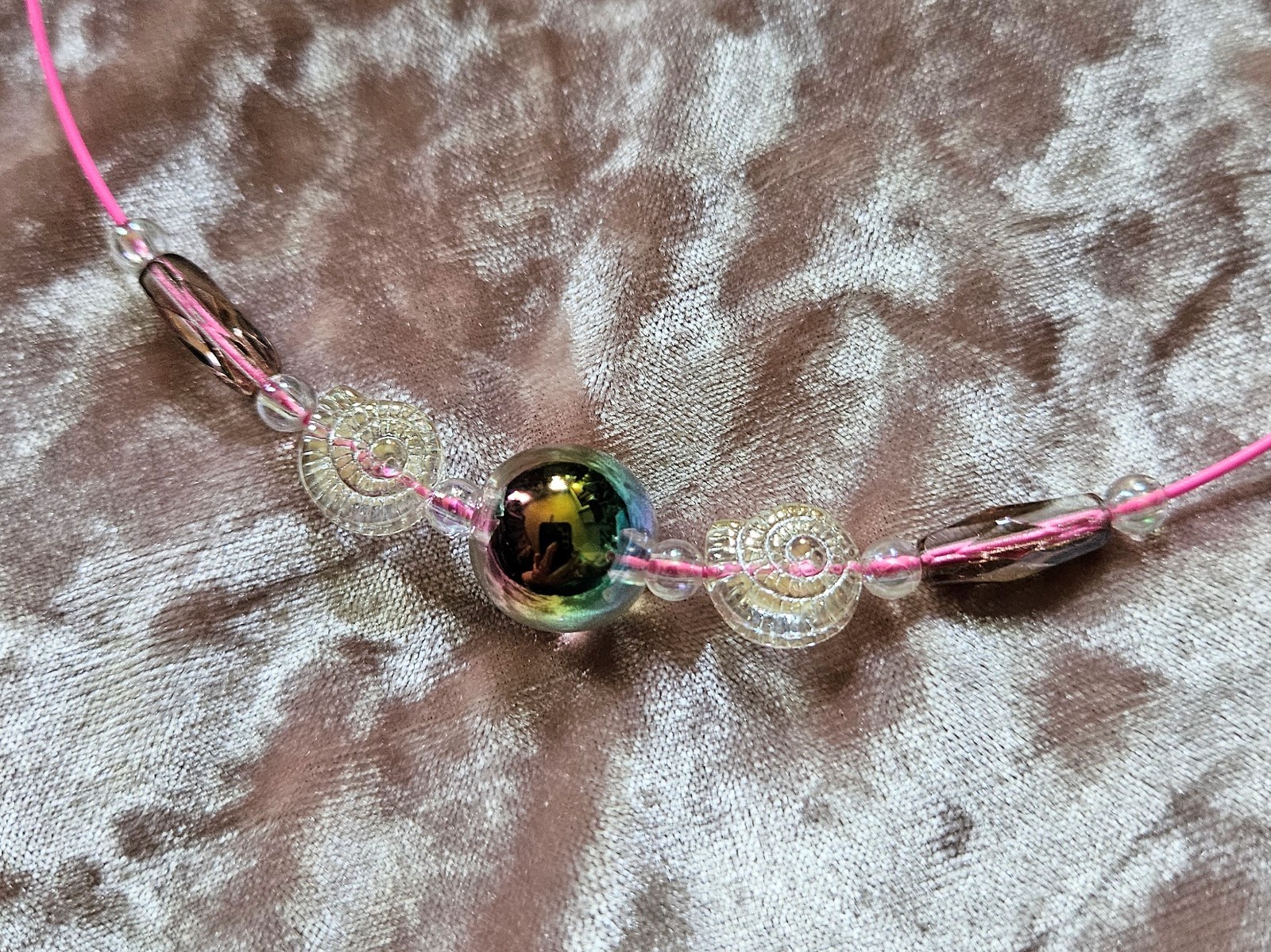 BigTimeRockShow Sea Treasure Iridescent Orb & Pink Faceted Crystals