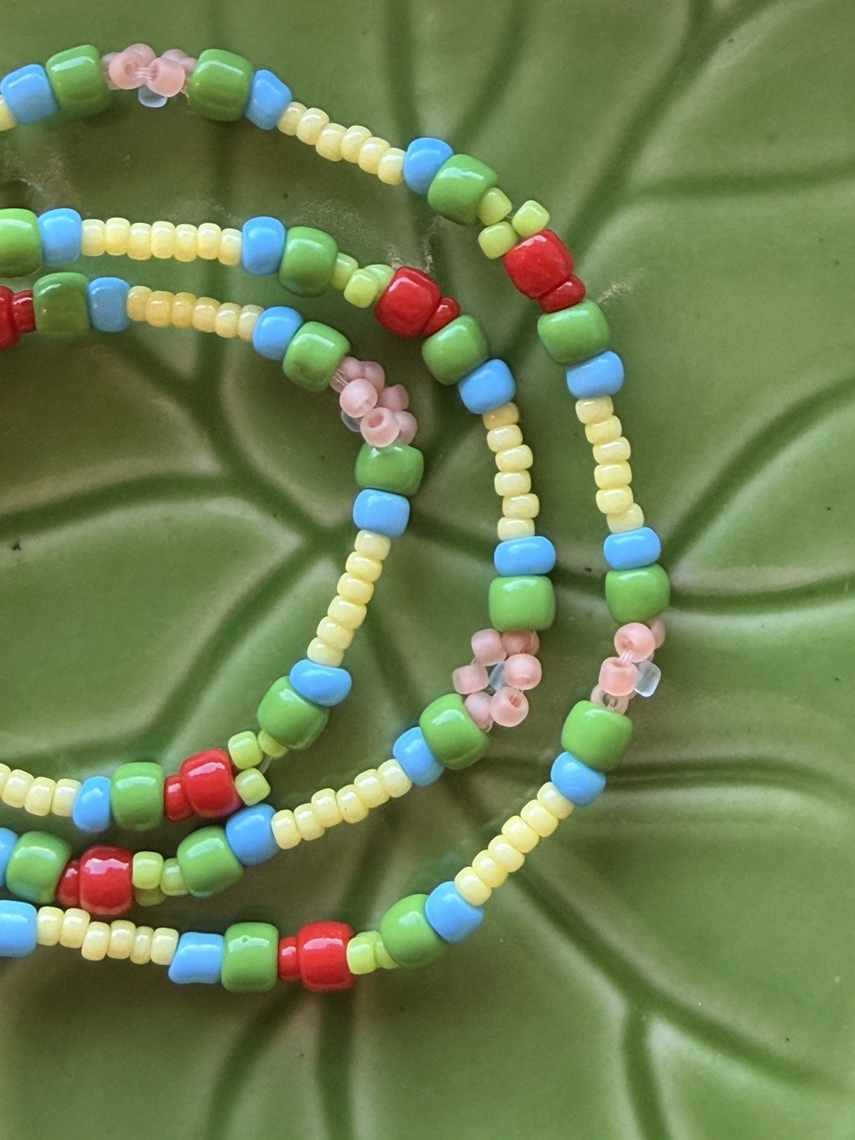 🍓🍌Strawberry Banana Glass SeedBead Stainless Steel Clasp Handmade Necklace🍌🍓